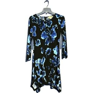 Michael Michael Kors Womens Long Sleeve Dress Floral Abstract Poly Spandex Sz S